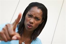 Angry black lady pointing finger Stock Photos - Page 1 : Masterfile